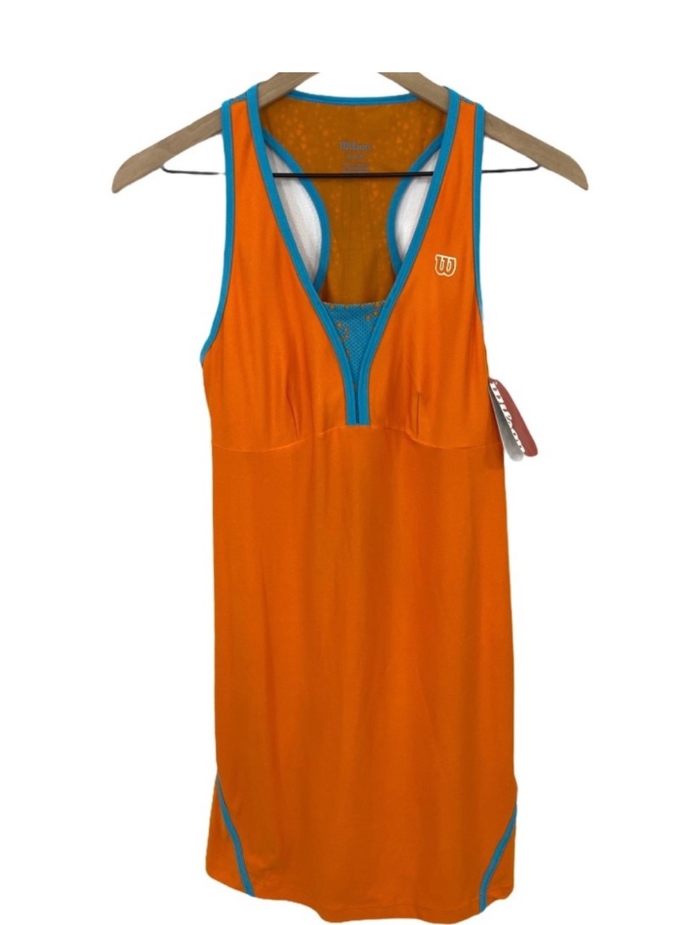 Wilson Orange Tennis Tank with Teal Trim